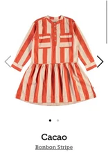MOLO Cacao Bonbon Red striped dress  girls size 5-6 (110)  new without tags 