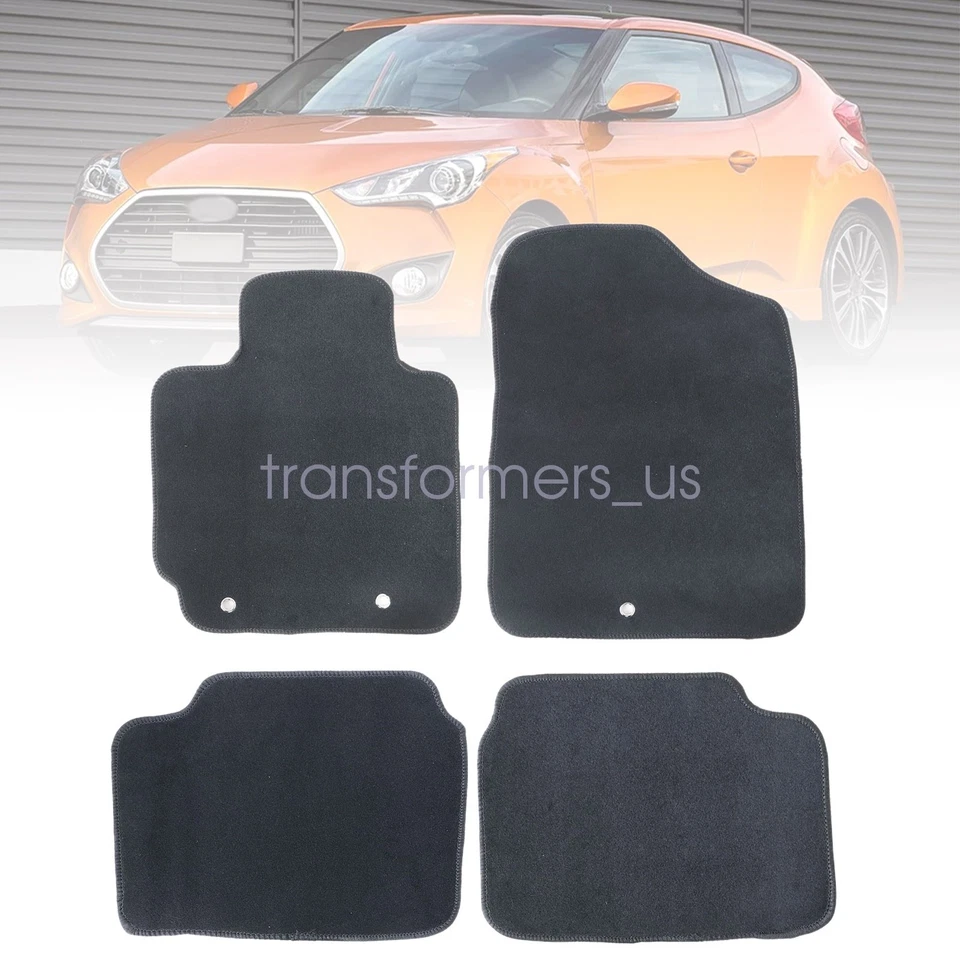 2012-2017 Fits Hyundai Veloster Front & Rear Velour Floor Mats Carpet Anti-Slip - Изображение 2 из 4