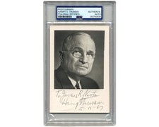 President HARRY TRUMAN Boldly Signed Photograph - Gorgeous Example PSA Auto