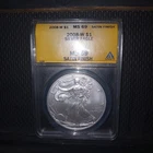 2008 W $1 American Silver Eagle   MS 69 ANACS