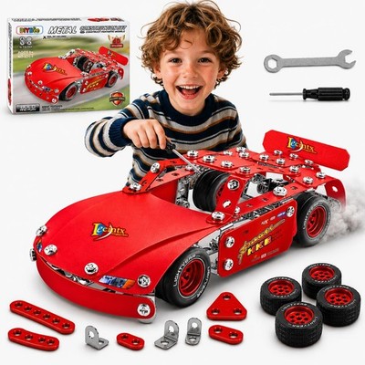 Metal Model Car Kit, 192 Pcs Racing Car Building Kit for Boys 8-12, Build You...