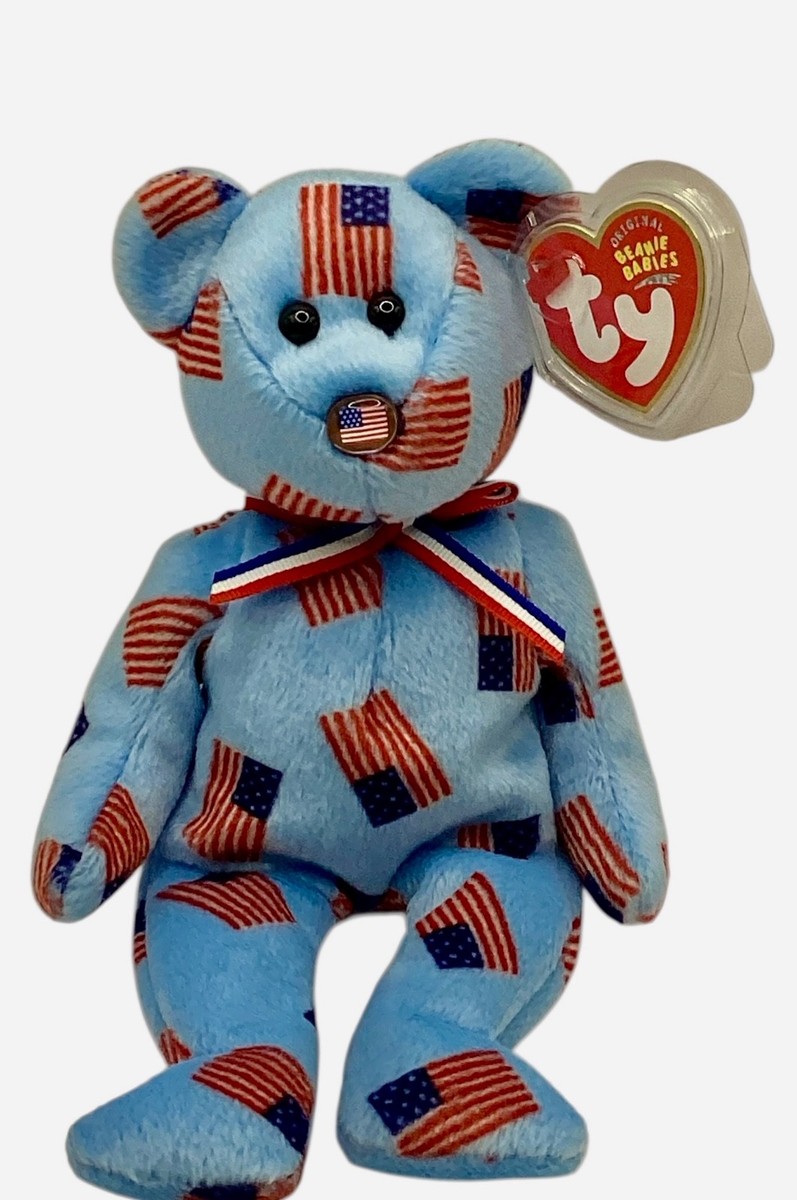 Teddy Bear Beanie Buddies Value Blue Bear 10 Year Anniversary