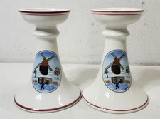 Naif Christmas Villeroy & Boch Candlesticks 2 Candle Holders Decor Laplau