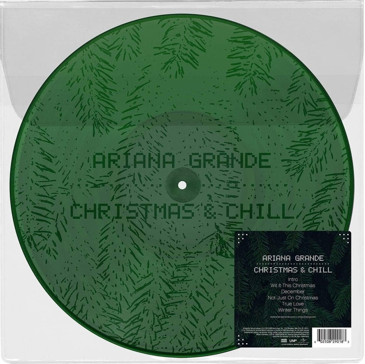 Ariana Grande ‎Christmas And Chill Picture Disc Green Vinyl LP