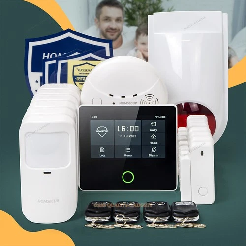 HOMSECUR Wireless WIFI 4G LCD Home Alarm System Touch Screen