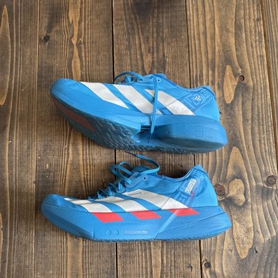 Adidas Adizero Adios Pro 4 Blau Silber Herren Größe Uk 9 Laufschuhe Turnschuhe
