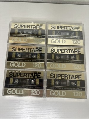 Vintage Audio Cassette Tape Realistic Super tape GOLD 120 Cat. No. 44-923 NEW(6)