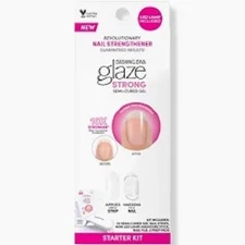 Dashing Diva Glaze Strong Semi-Cured Gel Nails  32 Nail Strips Clear GCM75