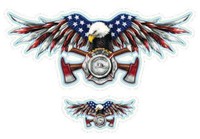 Aufkleber-Set USA Feuerwehr Adler 10,5X4,5Cm Fire Department Eagle Decal Sticker