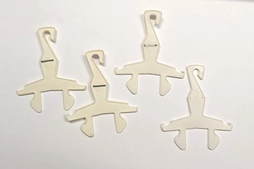 Vintage Barbie Doll - PAK PlasticHangers - White  - Set of  Four