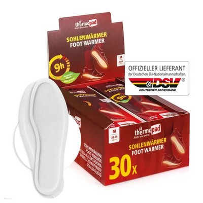 30 Paar Thermopad Sohlenwärmer CLASSIC - Fußwärmer - 9h Wärme - Größe M (38-39)