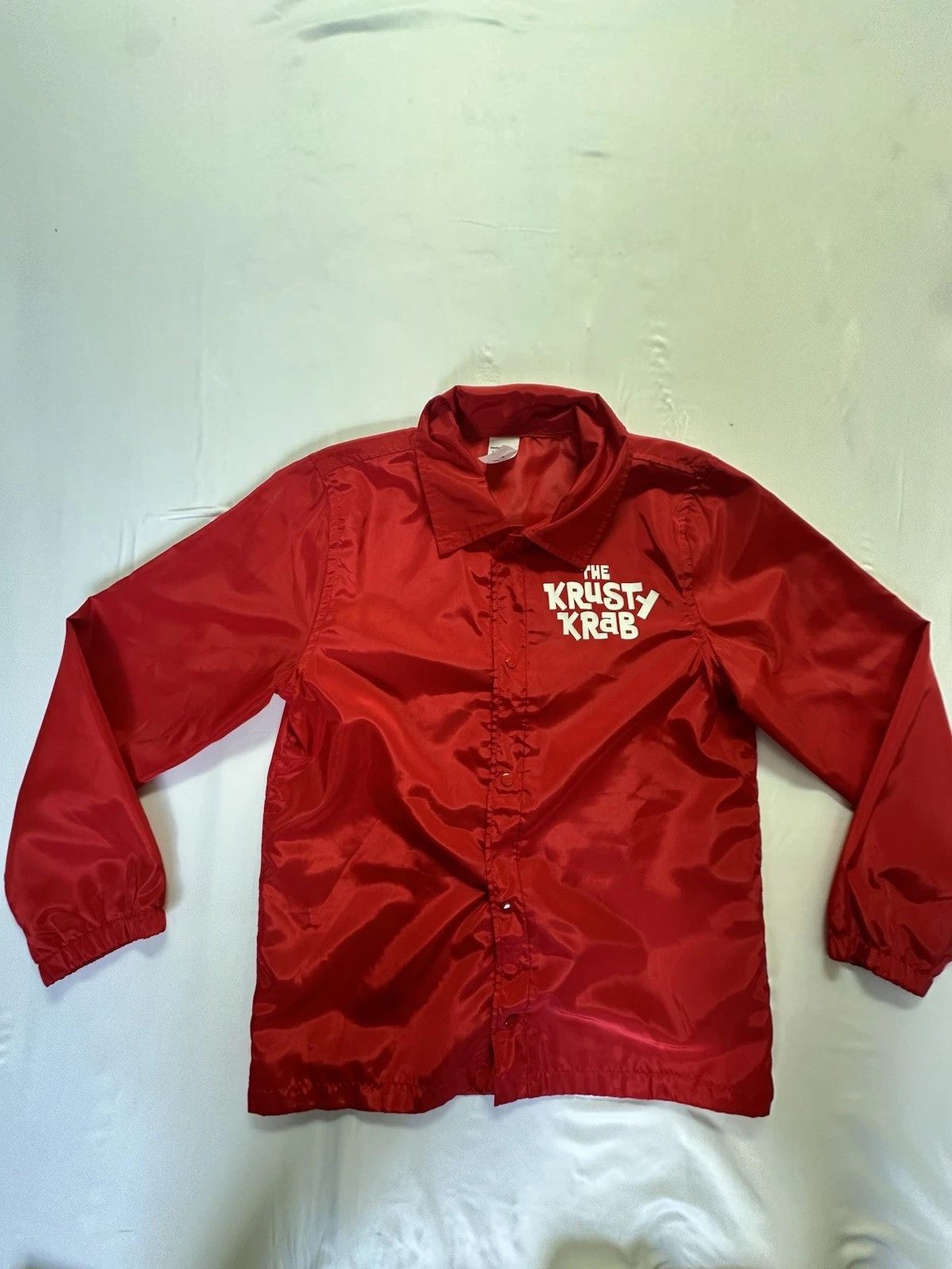Nickelodeon SpongeBob Squarepants "The Krusty Crab" Red Windbreaker Youth XL