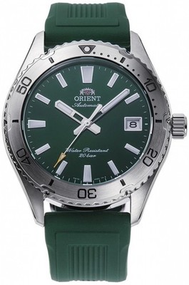 ORIENT Mako 40mm RA-AC0Q11E Herrenuhr Automatik Grün Silikonarmband S