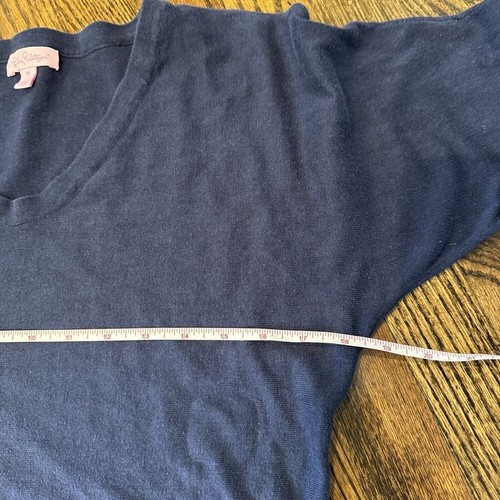 Lilly Pulitzer Pullover Damen Medium Navy Blau V-Ausschnitt Seide Baumwolle Strick - Bild 5 von 8