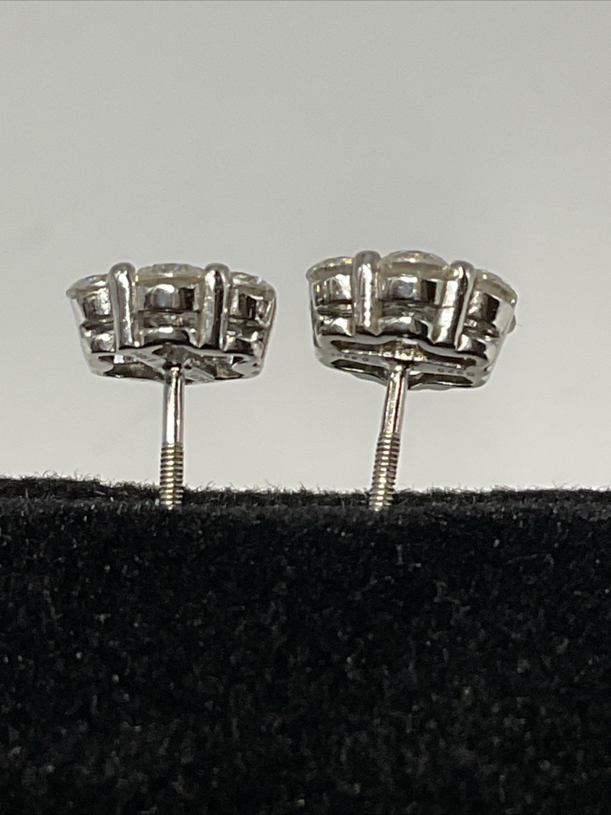 STUD Earrings Solid 925 Sterling Silver White Moi… - image 23