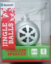 The Jingle Ball Siver Bluetooth Wireless Speaker Christmas Tree Ornament Bulb
