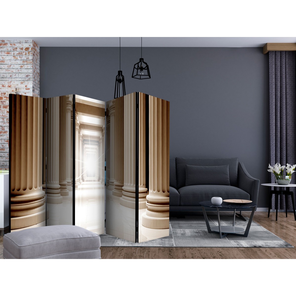 Paravent 5 volets In the Ancient Pantheon grand format de qualité premium