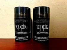 TOPPIK HAIR BUILDING FIBERS - DARK BROWN - 12 GRAMS - LOT OF 2