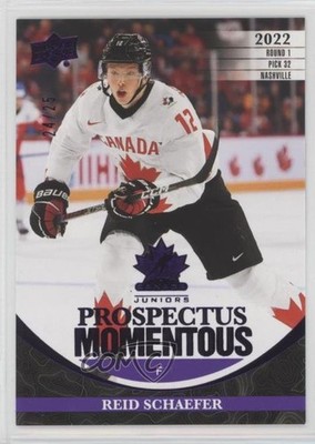 2023 Upper Deck Team Canada Juniors Electric Purple 24/25 Reid Schaefer 18lg