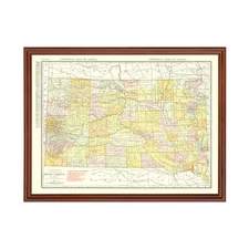 Old Map of South Dakota 1917 - Vintage South Dakota Art