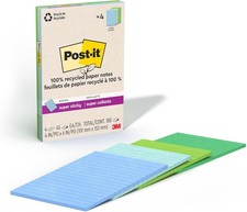 Post-it Sticky Notes, 2X The Sticking Power, 4x6 Inches - 4 Pads, 45 Sheets/Pad,