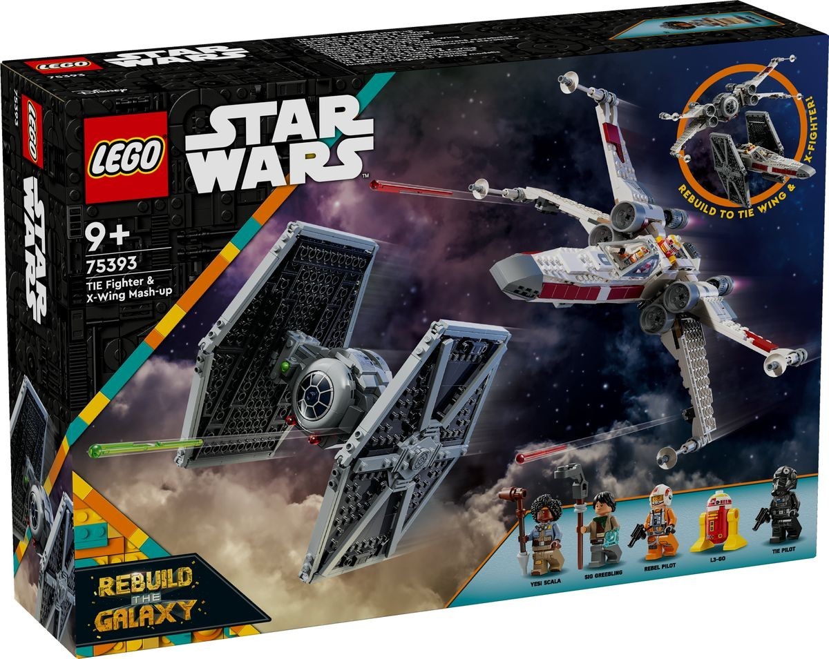 LEGO 75393 TIE Fighter & X‑Wing Mash‑Up – Star Wars Set – 1,063