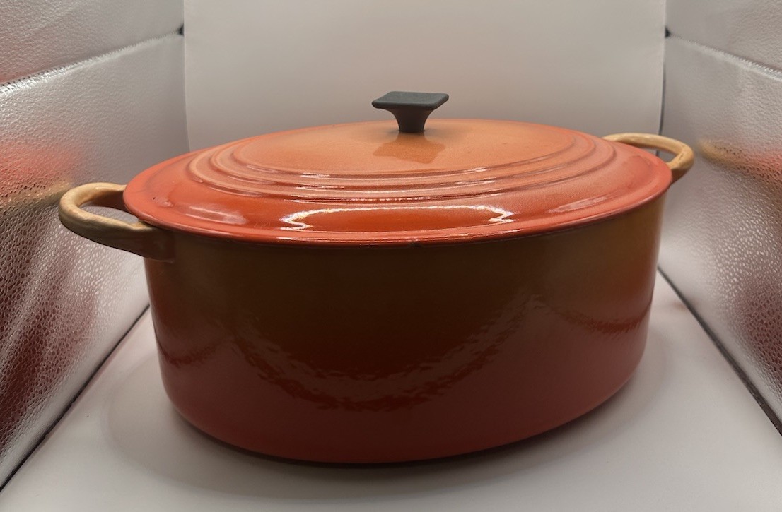 Vintage LE CREUSET Enameled 11.5” Cast Iron Oval Dutch Oven “G