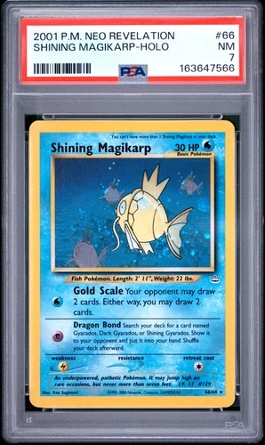 2001 POKEMON NEO REVELATION #66 SHINING MAGIKARP-HOLO PSA 7