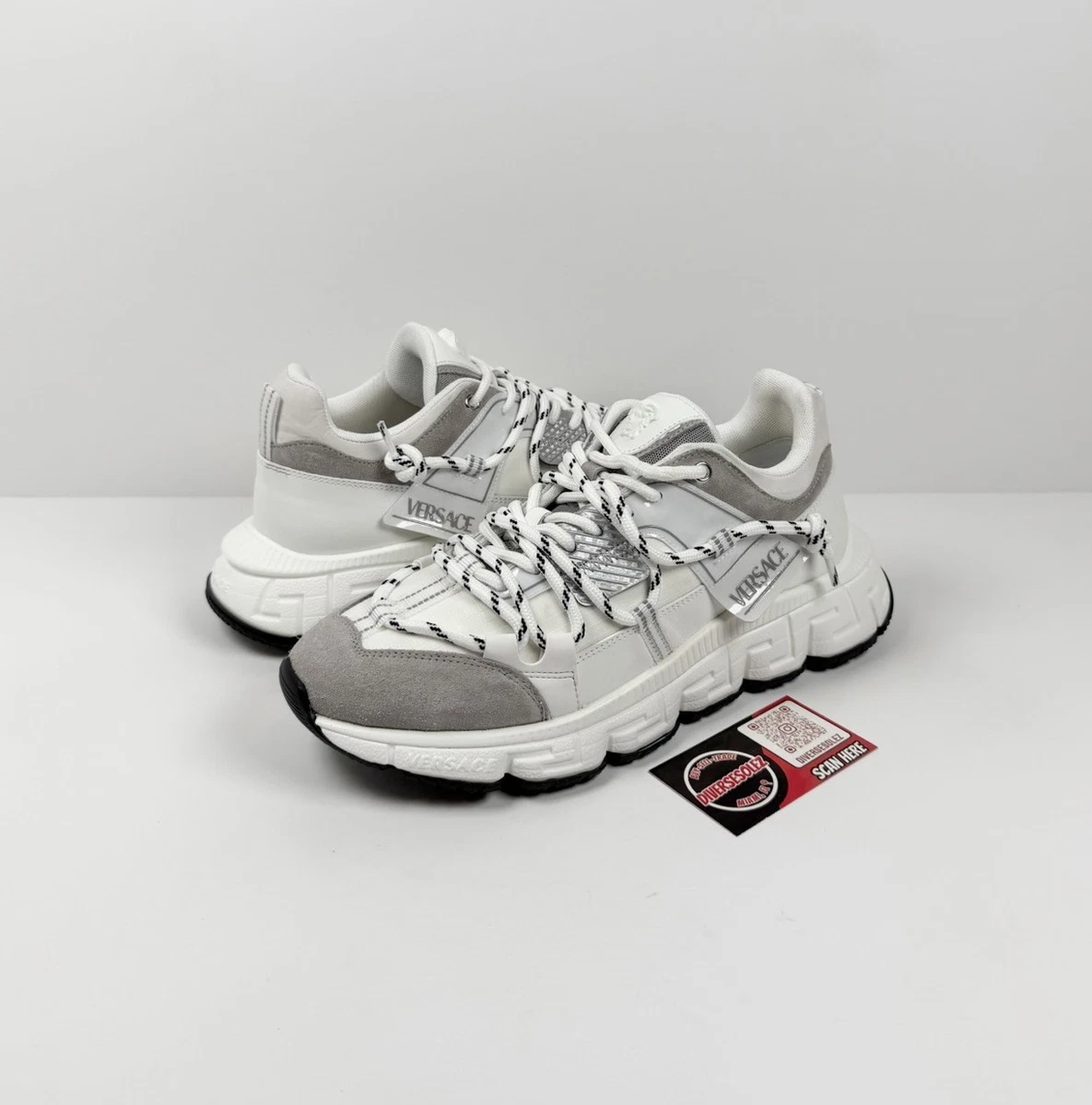 Versace Trigreca Sneakers White Grey Low Top EU 46.5 US 13.5 Trigreca Sneakers White | VERSACE US main image 2