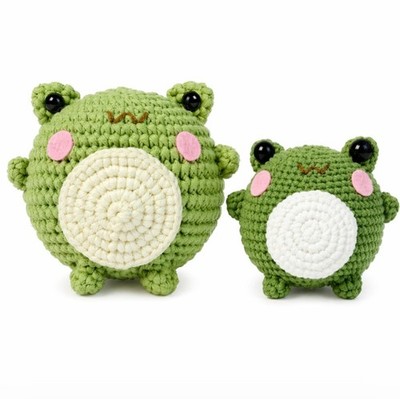 Frog Crochet Kit 2 Pack for Beginners Amigurumi DIY Set with Video Tutorial