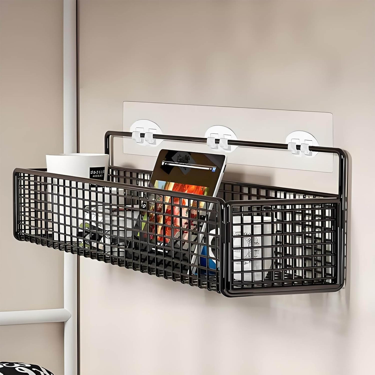 4 Packs Shower Caddy Adhesive Replacement, Strong Adhesive Hooks for Shower Cadd