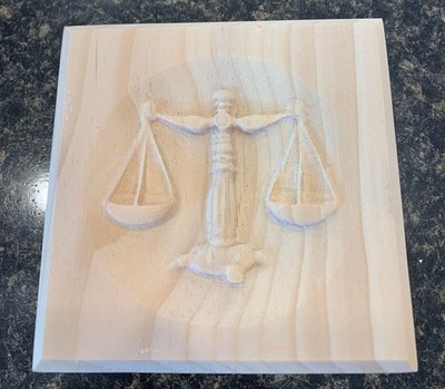 Scales of Justice Engraving Trim Wood, Corner Trim Block, Door Trim Block Window