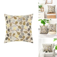 CaliTime Throw Pillow Covers Luxury Chenille Cute Leaves Decorative Cushion