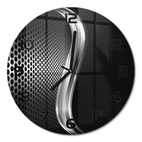 Runde Wanduhr Mit Leisem Uhrwerk Metallabstraktion Schwarze Zeiger Fi30 Cm