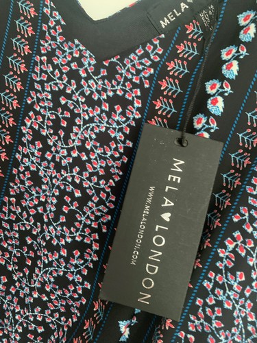 Ladies Mela London size 12 Jumpsuit with pockets New with tags Navy Blue Floral - Picture 6 of 10