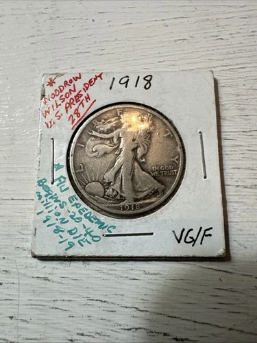 1918 P Walking Liberty Silver Eagle Half Dollar Coin