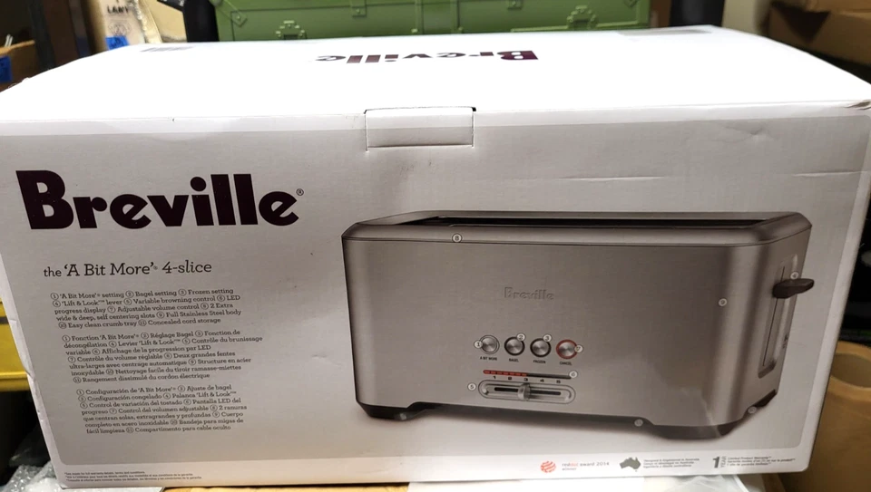 Breville BTA730XL Bit More Toaster, 4 Slice,Brushed Stainless Steel - Image 4 of 4