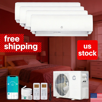 4 Zone 4*9K Mini Split Air Conditioner Heating Copper Line 19 SEER2 BTU 35000