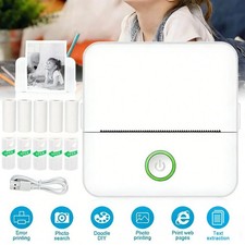 Mini impresora térmica de bolsillo portátil inalámbrica Bluetooth con 10 piezas de papel de impresión