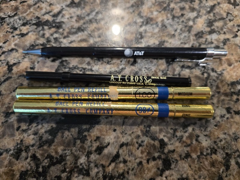 3 Vintage Cross Pen Refill Contributes + ATT Mechanical Pencil READ!!!!