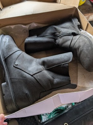 BMW Motorrad Urban Blackl Leather Side Zip Motorcycle Boots US 10.5 mens