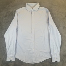 Rhone Dress Shirt Mens S Blue Slim Fit Stretch Performance Long Sleeve Button Up