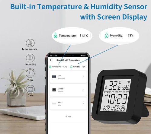 Smart WiFi Universal IR Remote with Temperature Humidity Sensor for AC TV Alexa - Picture 8 of 20