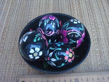 GENUINE PYSANKY SET OF UKRAINIAN HAND PAINTED WOOD EASTER EGGS WITH BOWL
