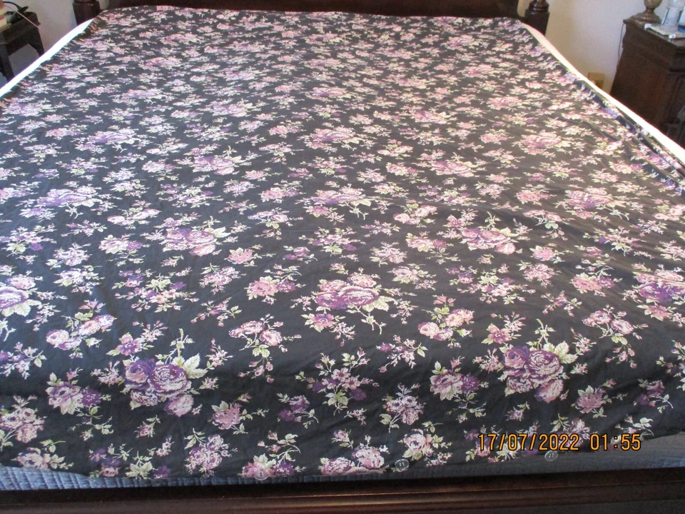 Funda nórdica doble floral negra y púrpura POTTERY BARN para adolescentes Foto 2 de 4