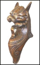 Antique French Ormolu Bronze GARGOYLE Furniture Pediment Ornament Decoration