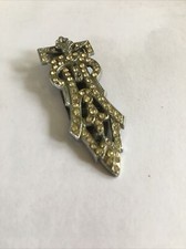 Vintage Dress Clip Art Deco Clear Paste Diamantes Rhodium Plated Metal
