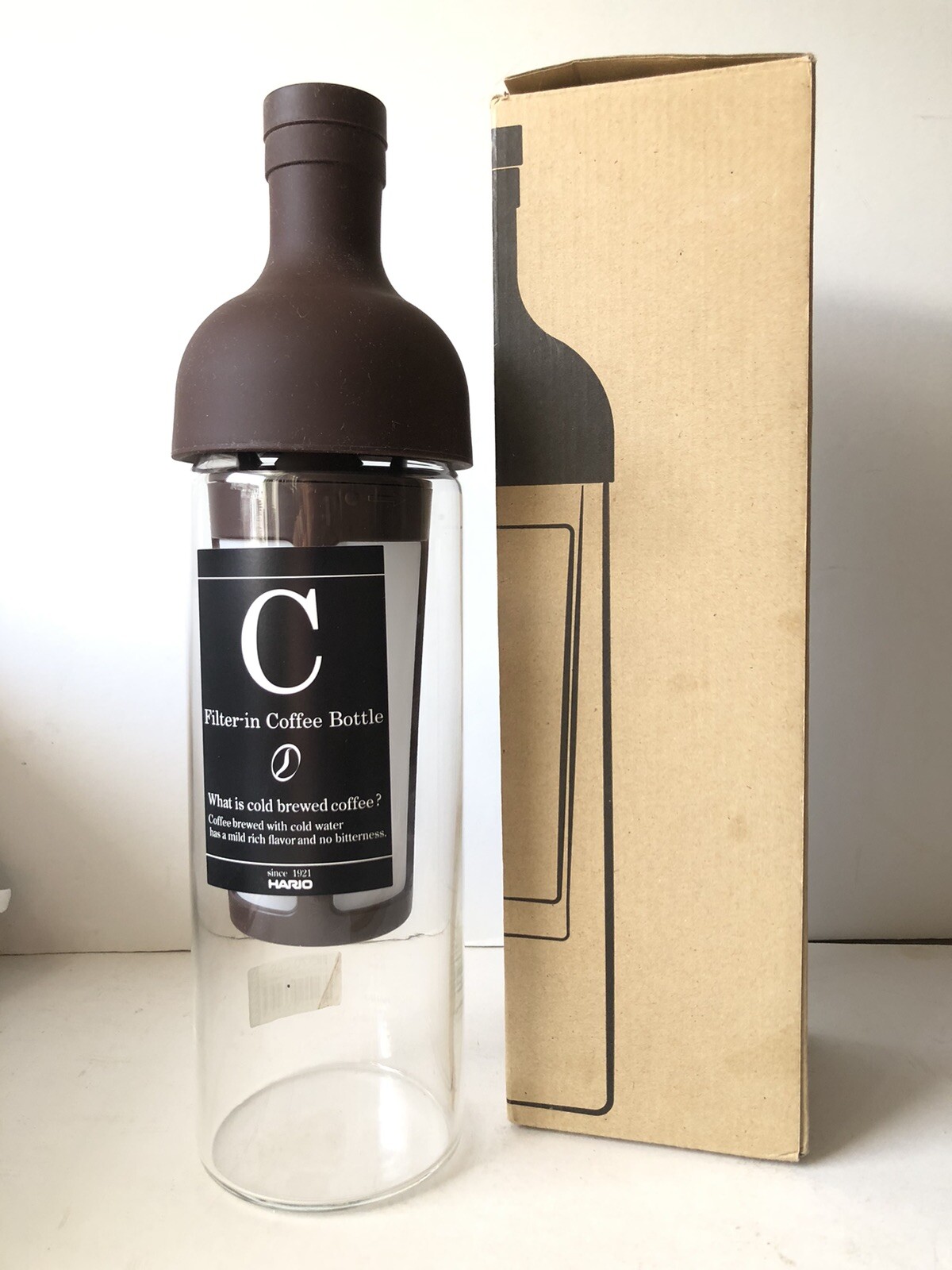 Hario Cold Brewed Coffee Filter in Coffee Bottle 650ml Brown New in Box