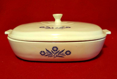 RARE 1958 CorningWare Pyroceram Blue Cornflower 10 inch Skillet Casserole, Lid