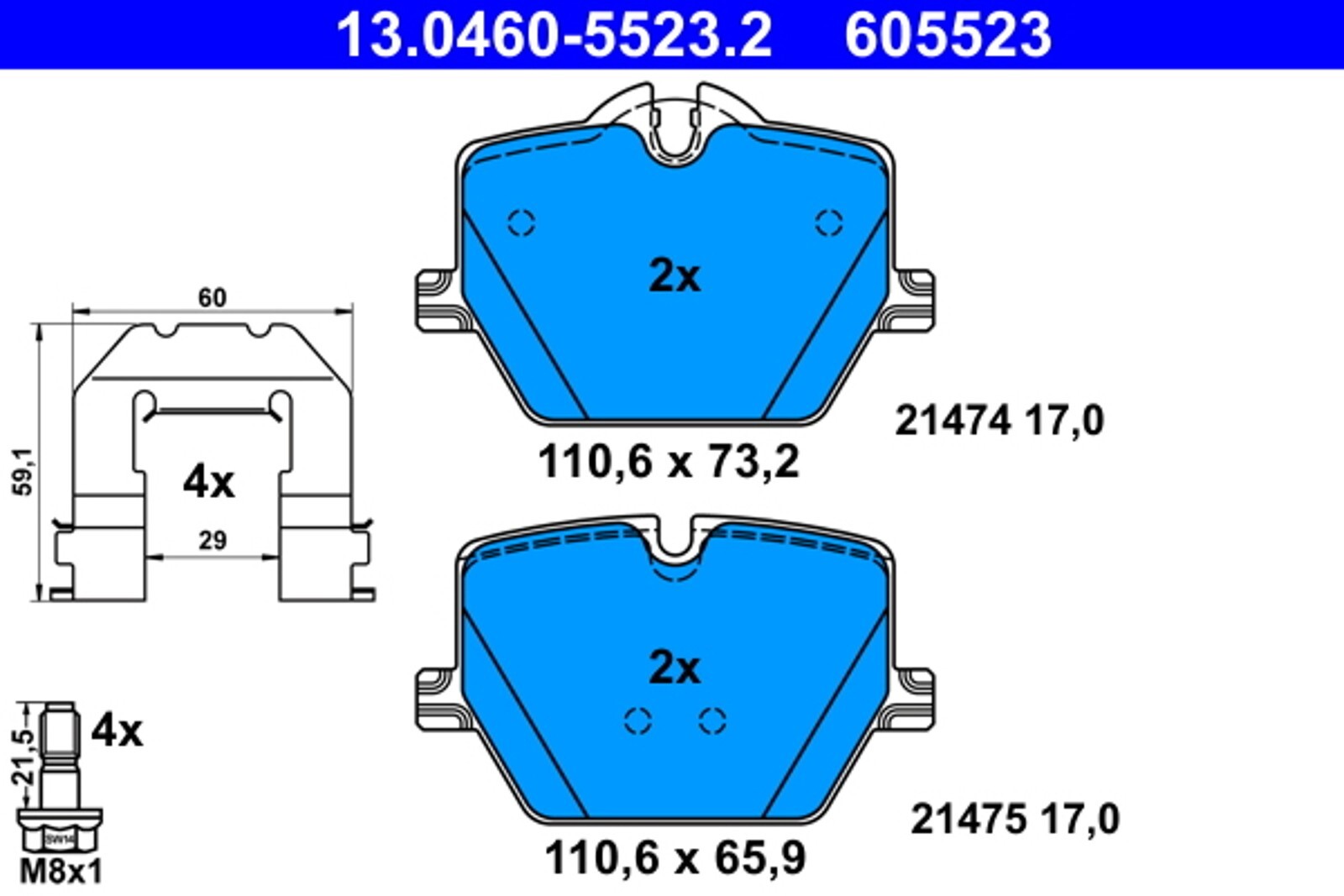 Plaquettes de frein BMW 1.6 2.0 3.0 essence diesel garnitures avant
